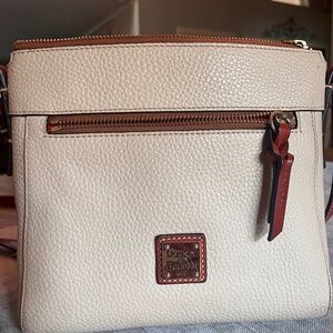 Dooney & Burke, Cream Pebble Leather Crossbody Bag